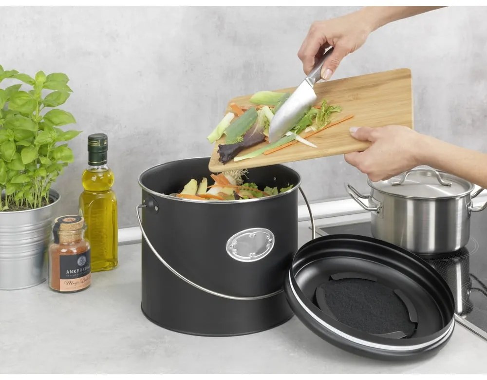 Recipient pentru deșeuri compostabile negru 6 l Nero – Wenko