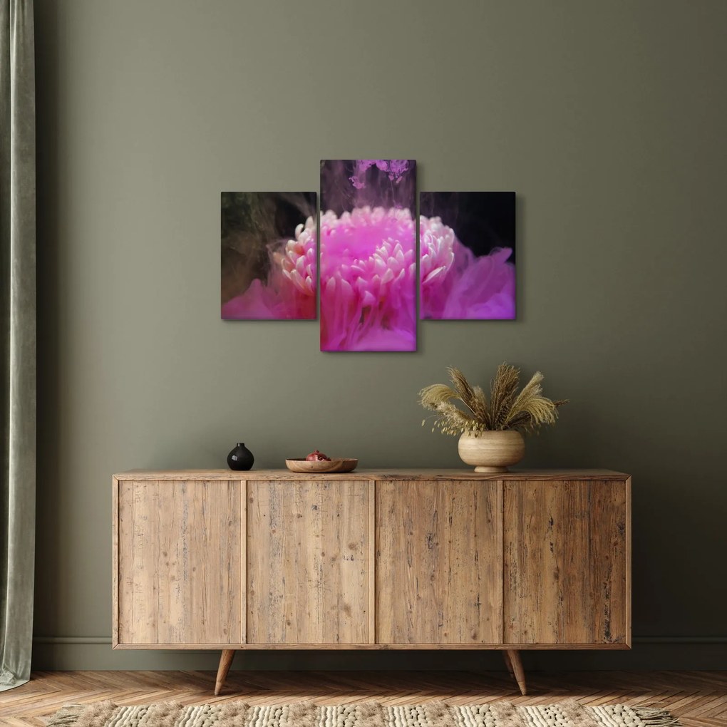 Tablou cu floare în fum roz (90x60 cm)