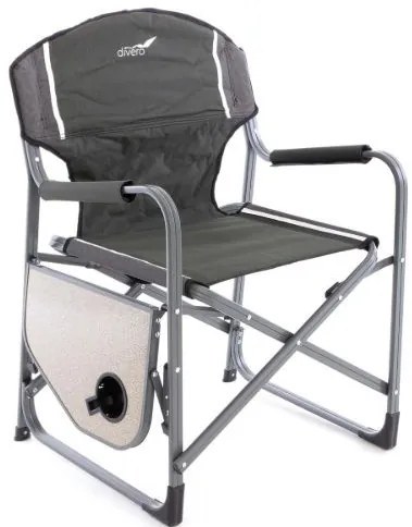 Scaun pliabil de camping cu masă și suport pentru băuturi