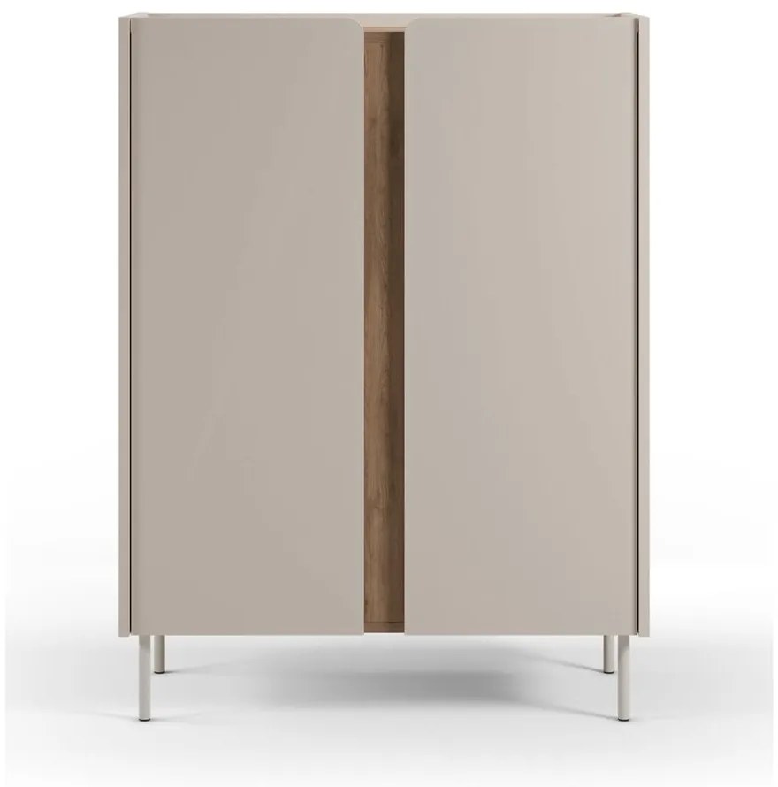 Dulap crem/în culoare naturală cu aspect de lemn de stejar 90x120x40 cm Lucile – Marckeric