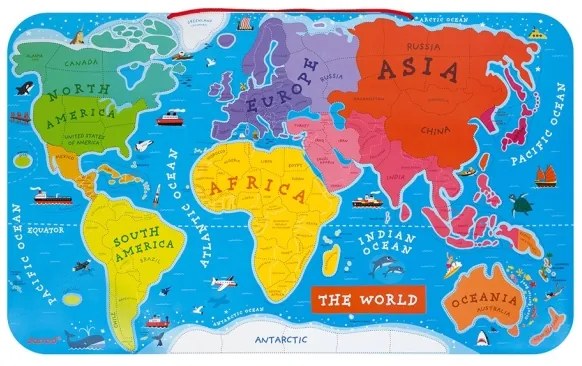 Janod - Hartă magnetică a lumii în limba engleză