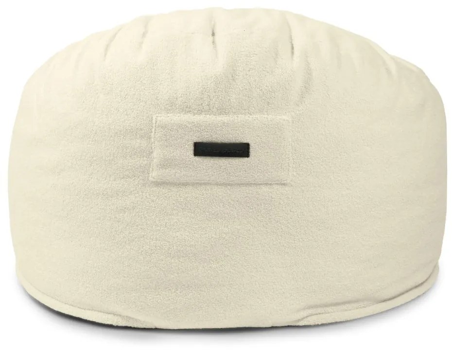 Fotoliu puf pentru copii crem cu tapițerie din țesătură bouclé Om 85 – SLOWDOWN