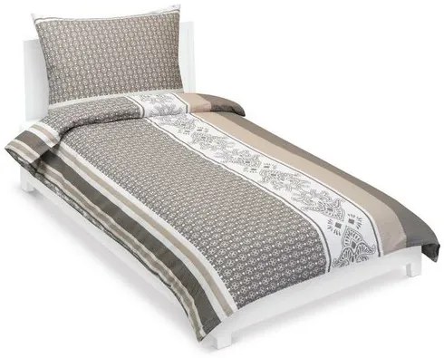 Bellatex Crepe lenjerie Ornament cafea, 140 x 200 cm, 70 x 90 cm
