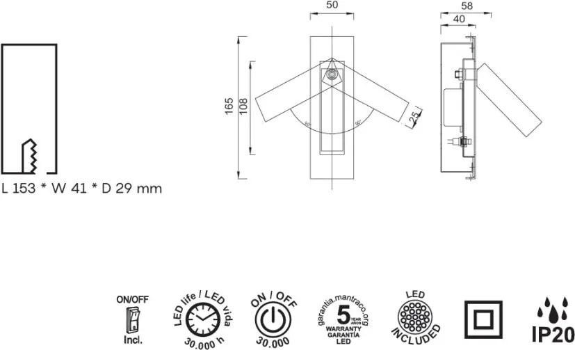 Aplica incastrabila cu spot directionabil GOKOVA alb