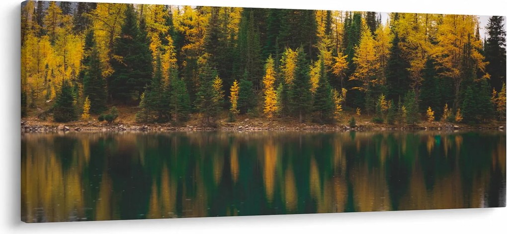 Tablou cu lac de pădure (120x50 cm)