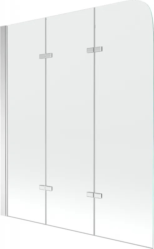 Mexen Felix paravan cadă cu 3 panouri 120 x 140 cm, transparent, crom - 890-120-003-01-00