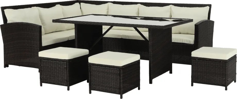 Set grădină, maro/crem, STARK NEW