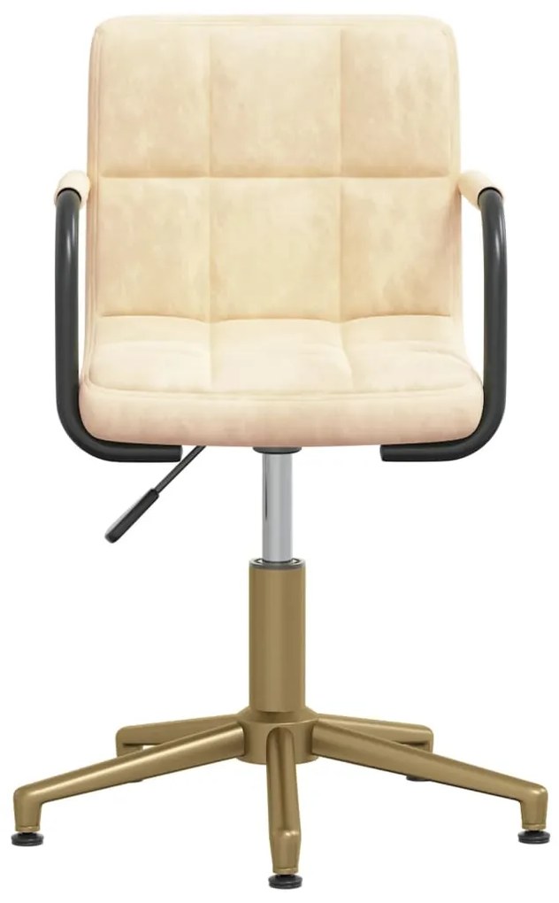 Scaun de birou pivotant, crem, catifea 1, Crem