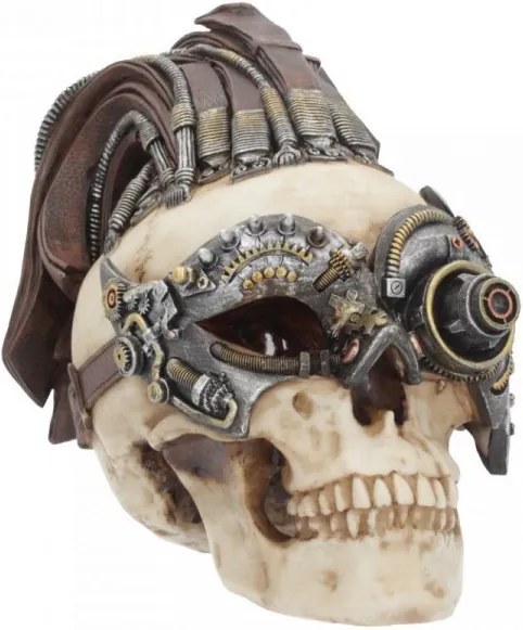 Statueta craniu steampunk Dreadlock Device 25 cm