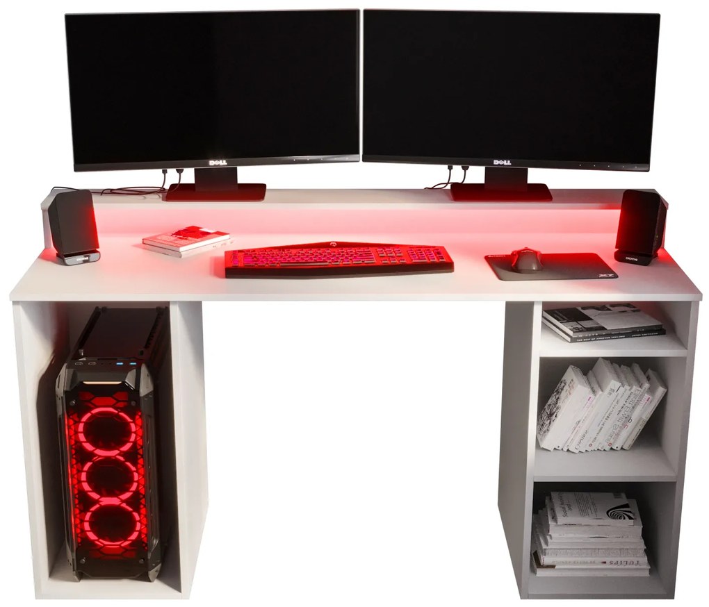 Masă PC pentru gaming Garrick 1 (biely) (cu iluminat LED RGB). 1064133