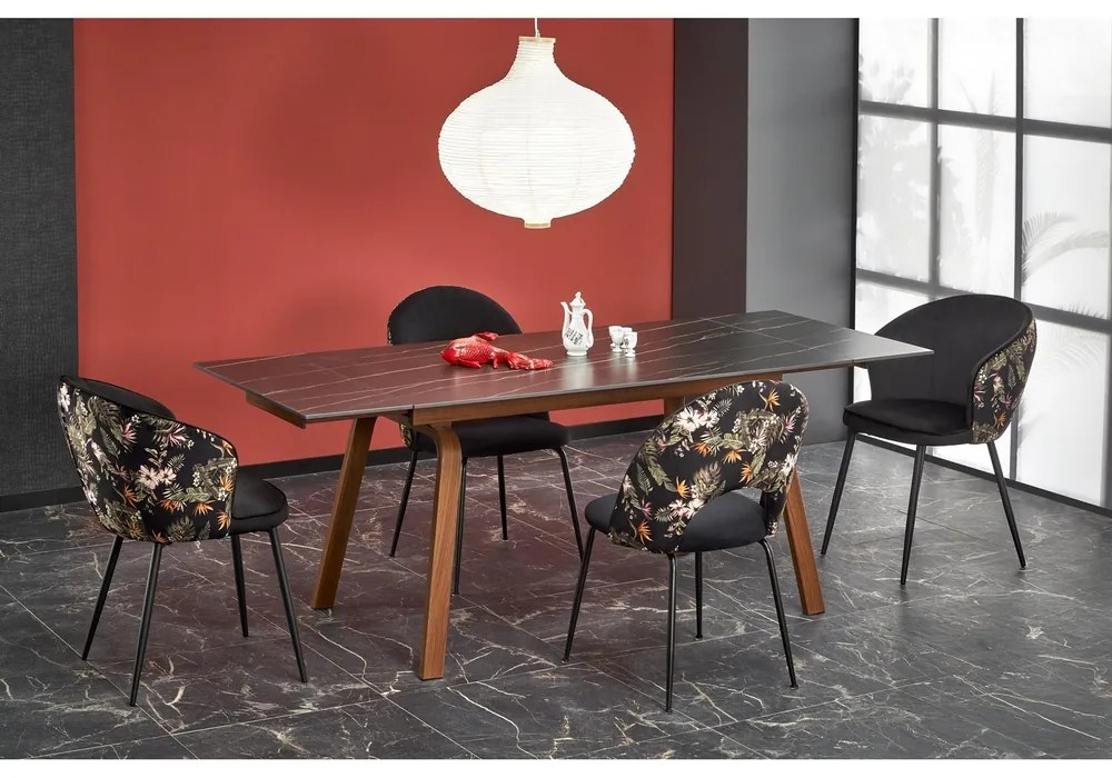 Masa de bucaterie Lozano, neagra/nuc