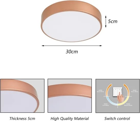 Brilagi - Plafonieră LED POOL/36W/230V 3000/4000/6000K Ø 30 cm bronz