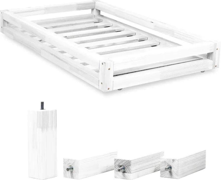Set sertar pentru depozitare sub pat și 4 picioare înălțătoare, pentru patul Benlemi 90 x 180 cm, alb