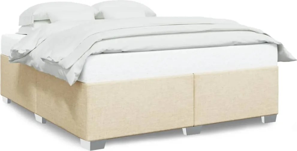vidaXL Cadru de pat fără saltea, crem, 180x200 cm, textil