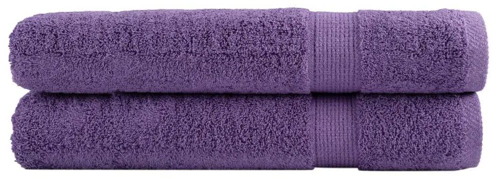 vidaXL Prosoape premium SOLUND 2 buc. violet 100x200 cm 600 gsm