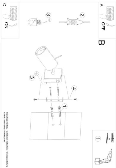 Spot de perete RING 1xGU10/40W/230V negru Sollux SL.1049