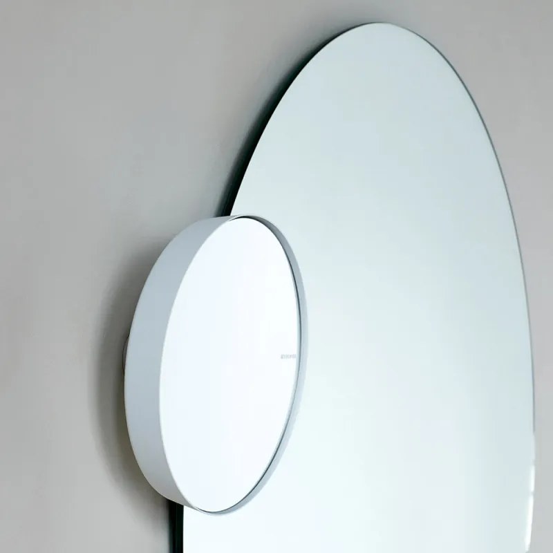 Oglindă de perete Brabantia MindSet Mineral 1005691, 5x mărire, Suport magnetic, Rezistent la coroziune, Acoperire minerală, Alb