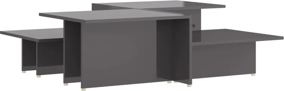 vidaXL Mese cafea 2 buc. gri extralucios 111,5x50x33 cm lemn compozit