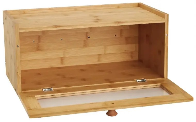 Cutie pentru paine Klausberg KB 7924, 40 cm, fereastra acrilica, Bambus, Maro