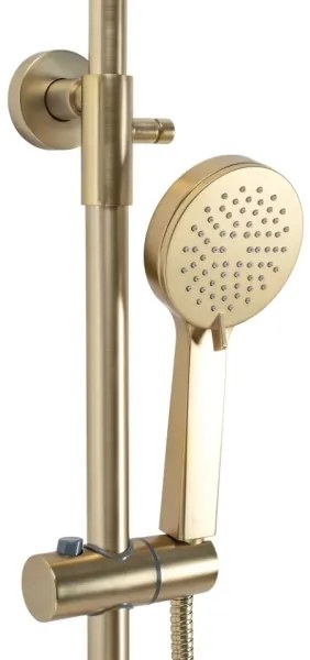 REA-P2323 - Set de duș PAROT cu baterie termostatică, finisaj auriu periat