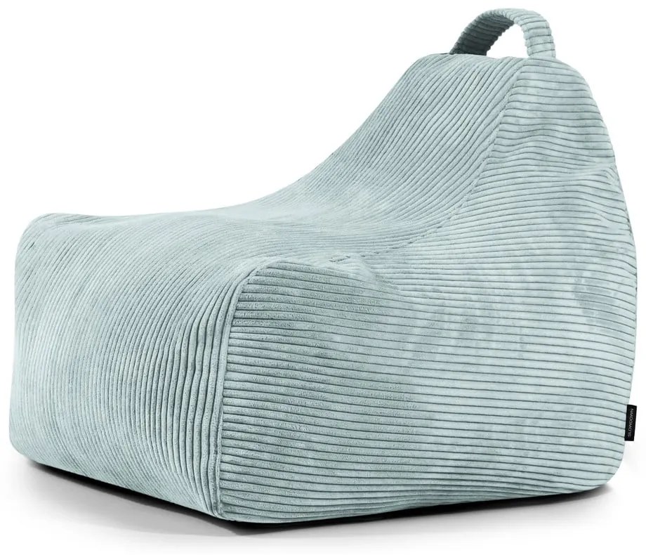 Fotoliu puf pentru copii verde mentă cu tapițerie din catifea reiată Game Amuse – SLOWDOWN