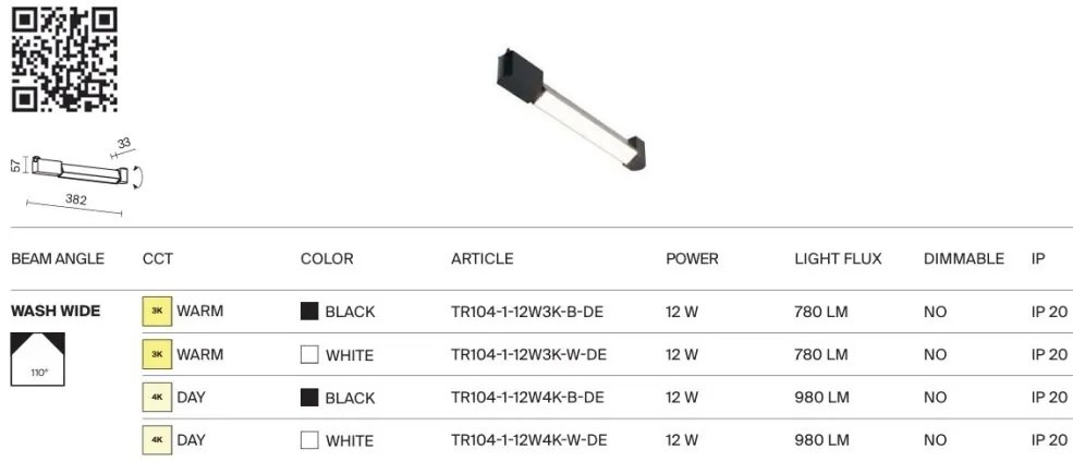 Accesoriu, Spot LED pentru sinele monofazate Unity, Basis Rot negru 4000K 12W