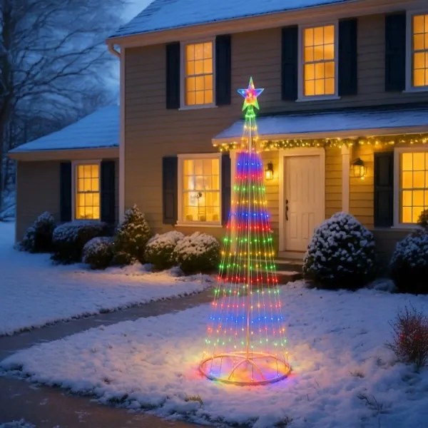 Decorațiune de Crăciun LED RGBW pentru exterior, reglabilă, LED/4W/230V, 180 cm, IP44 + telecomandă