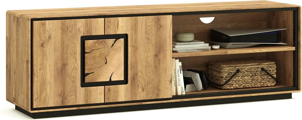 Comodă TV lemn masiv Verona, 166,5 × 54 × 40 cm