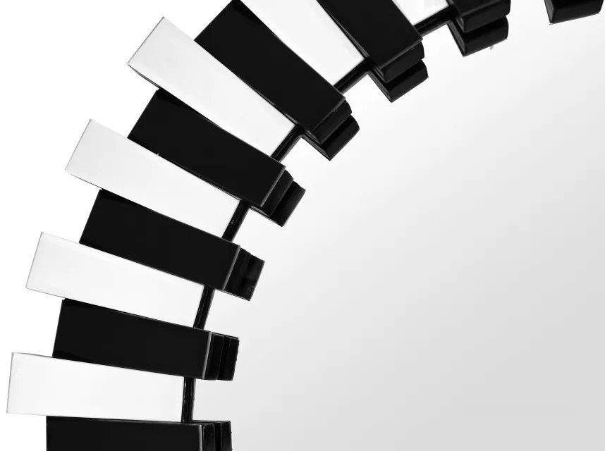 Oglinda rotunda Apollon Argintiu / Negru, 3,5cm (L / D) x 80cm (W) x 80cm (H)