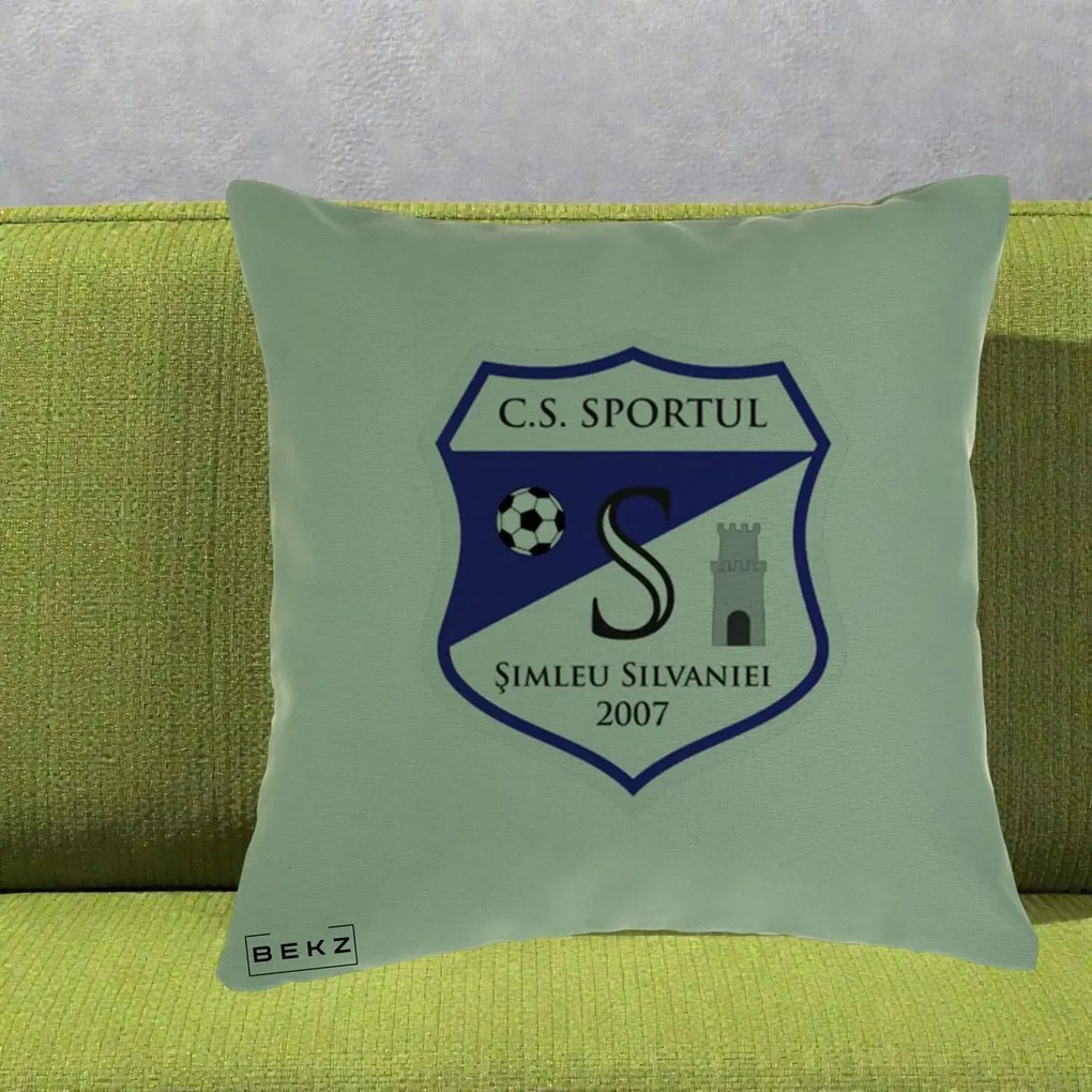 Perna Personalizata CS Sportul Simleu Silvaniei 2007, 40x40 cm, Verde, Husa Detasabila, Perna Inclusa, BEKZ®