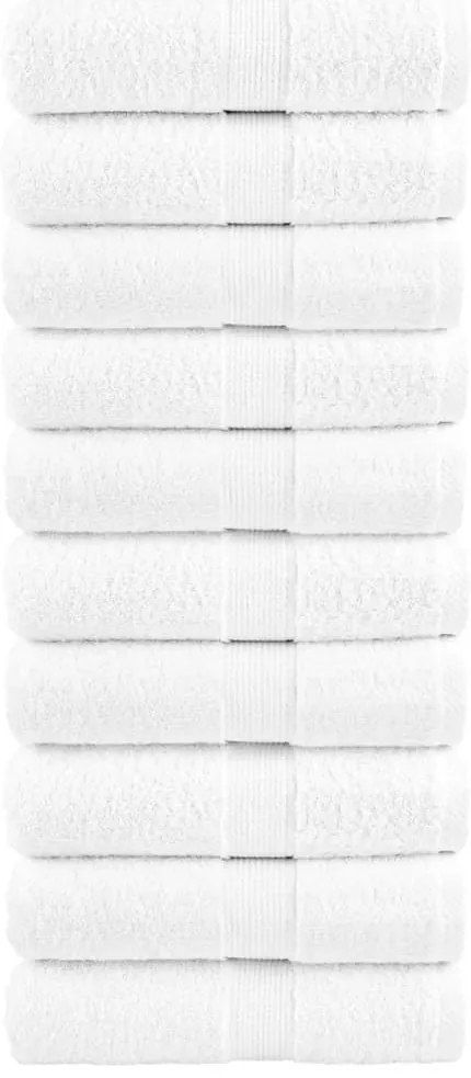 vidaXL Prosoape oaspeți premium SOLUND 10 buc. alb 30x50cm 600gsm