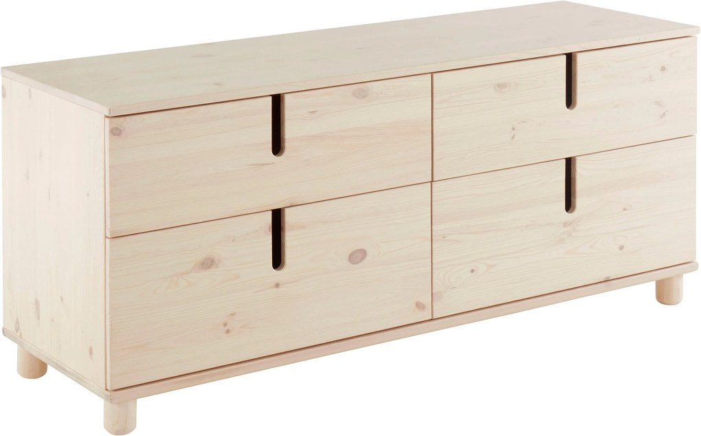 Comoda cu 4 sertare Aileen natur 148/45,5/61,5 cm, lemn masiv
