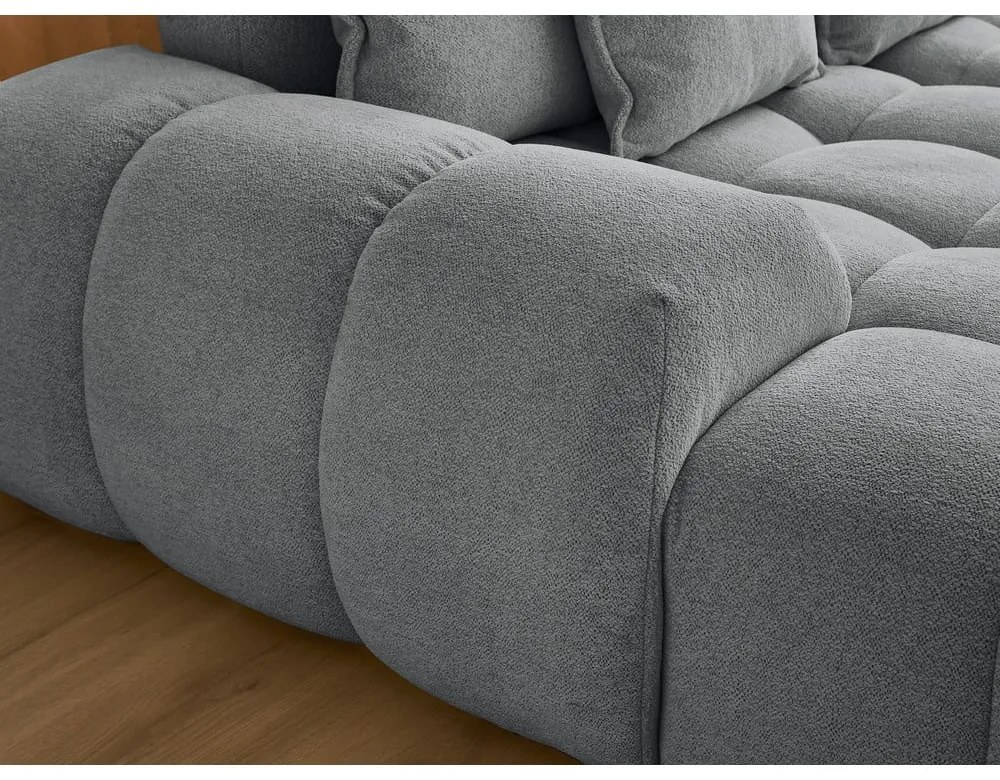 Colțar gri închis extensibil/cu spațiu de depozitare cu tapițerie din chenille (cu colț pe partea dreaptă/în formă de "U") Everest – Bobochic Paris