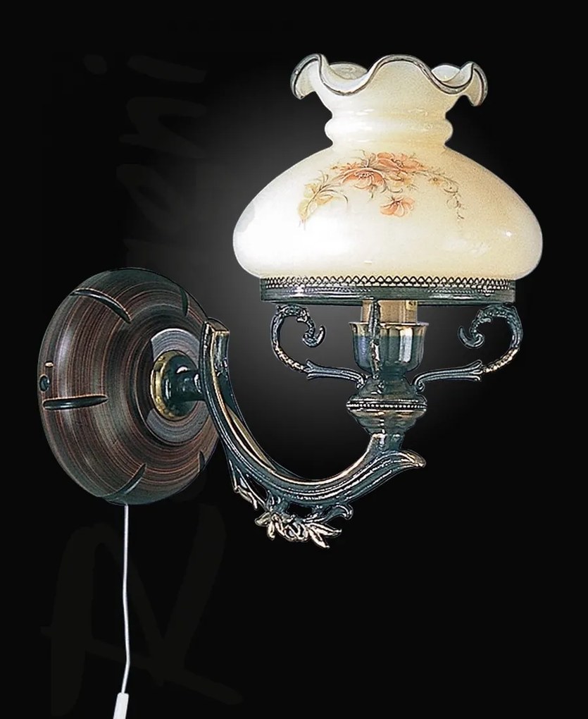Aplica de perete design italian din alama cu lemn 2812