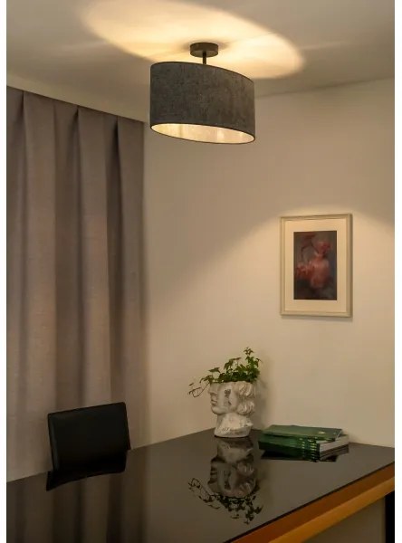 Lustră aplicată Duolla OVAL 1xE27/15W/230V gri