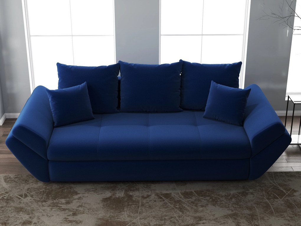 Canapea extensibilă dumonde cu ladă de depozitare si sezut confortabil din spuma high-density, Loana Royal Blue 250x100 cm