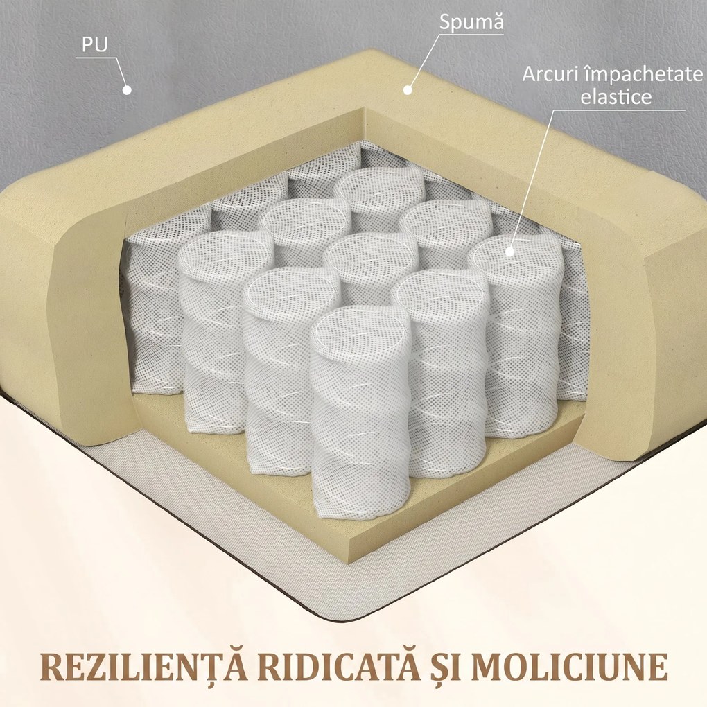 HOMCOM Fotoliu de Masaj și Reclinabil cu Suport pentru Picioare din Piele PU Gri | Aosom Romania