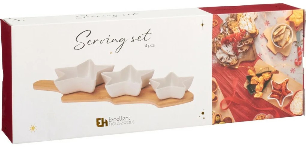 Set de 3 boluri de servire cu suport Stea