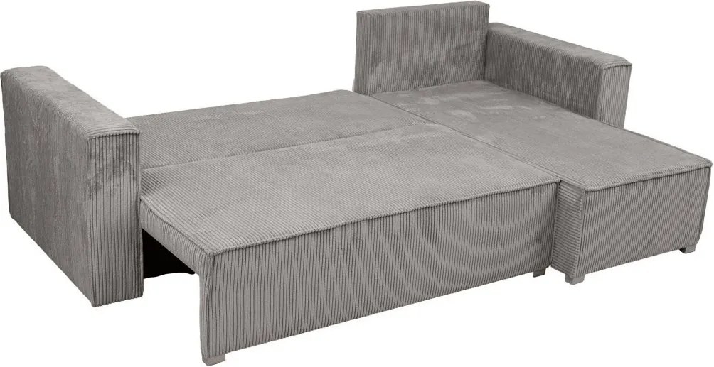 Canapea colt extensibila SMART COSARO gri deschis, cu colt bilateral + 2 perne CADOU