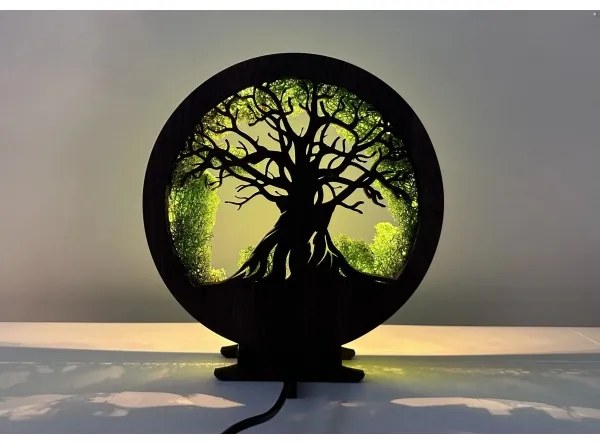 Li-Go 23604/DUB2 - Lampă de masă LED reglabilă, decorativă, 12W, 230V, 20x22 cm, stejar