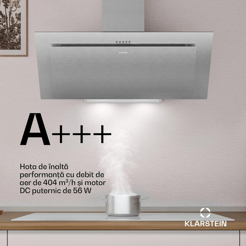 Klarstein Hota înclinată Athena | mod de evacuare a aerului și recirculare | 254 m³/h | 56 W | 90 cm