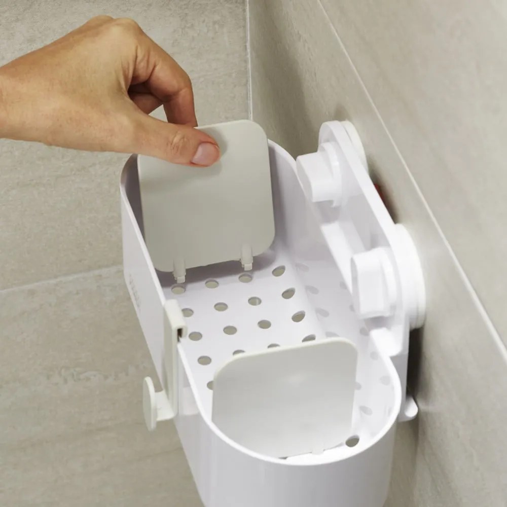 Raft pentru baie alb autoadeziv din plastic Duo – Joseph Joseph