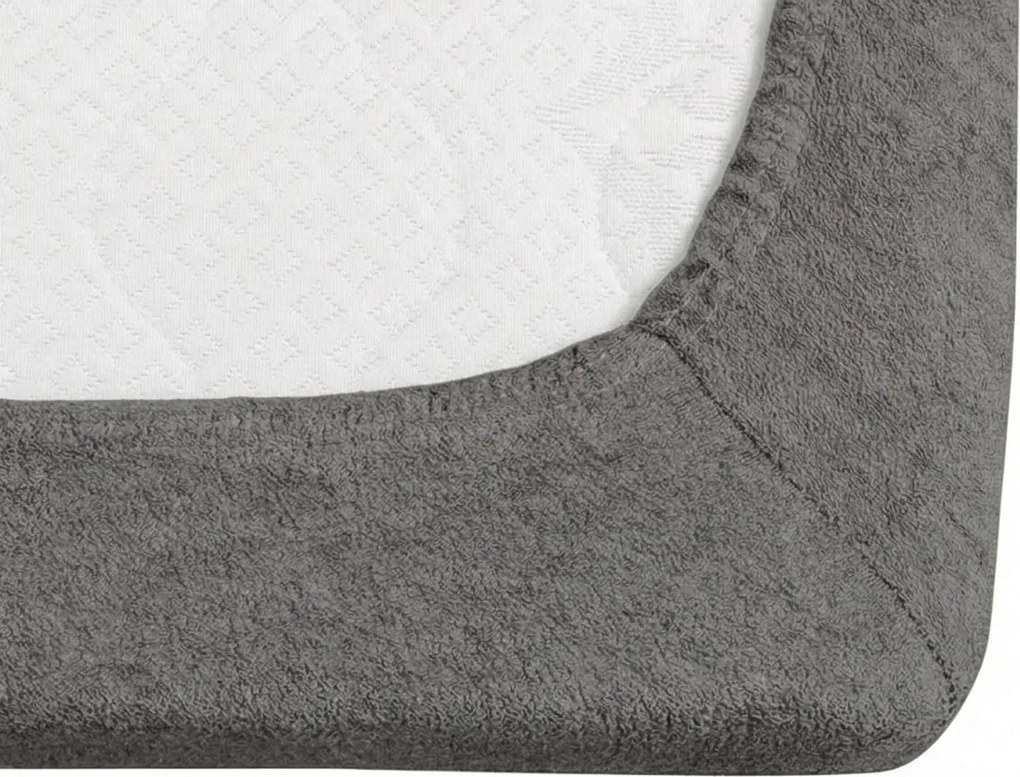 Cearsaf Frotir cu elastic EXCLUSIVE 90x200 cm gri inchis