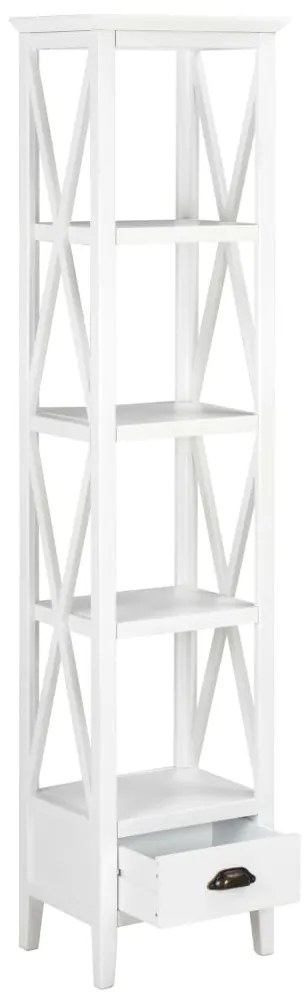 280034 vidaXL Bibliotecă cu 1 sertar, alb, 40x30x170 cm, MDF