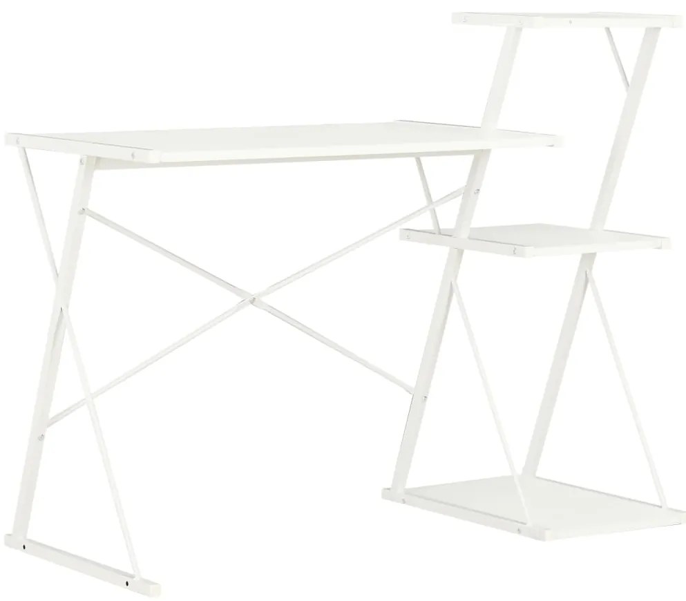 vidaXL Birou cu raft, alb, 116 x 50 x 93 cm