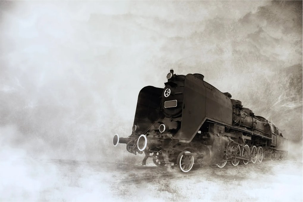 Tablou - Tren în ceață (90x60 cm)