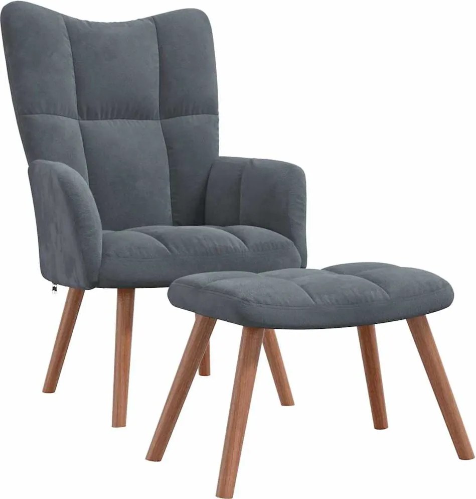 vidaXL Fotoliu de relaxare 2 pcs Gri închis Catifea