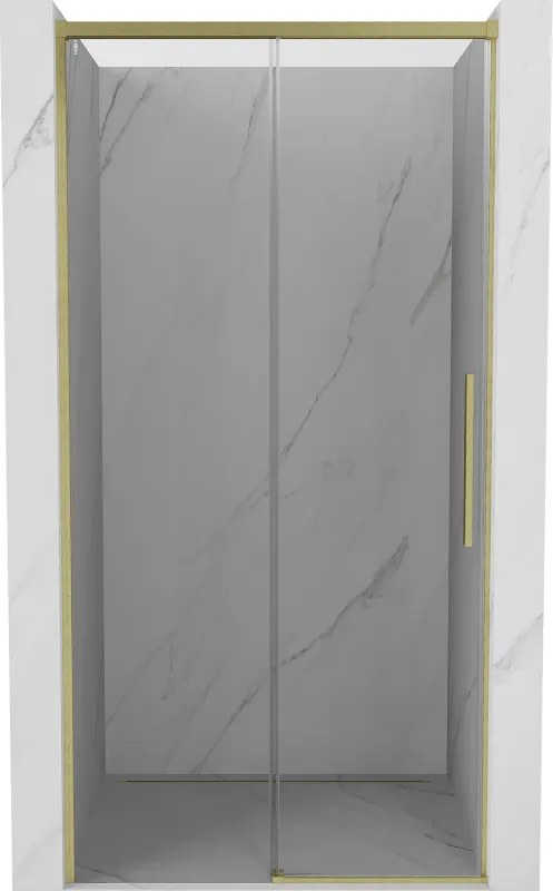 Mexen Rox uși de duș glisante 120 cm, transparente, aurii periate - 8C2-120-000-55-00