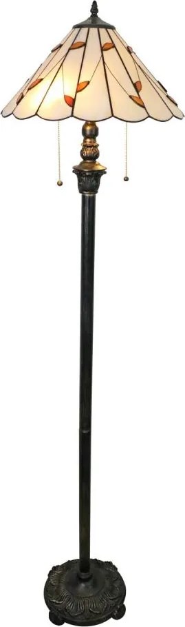 Brilagi - Lampă de podea Tiffany FOLIA, cu vitralii, 2xE27/60W/230V
