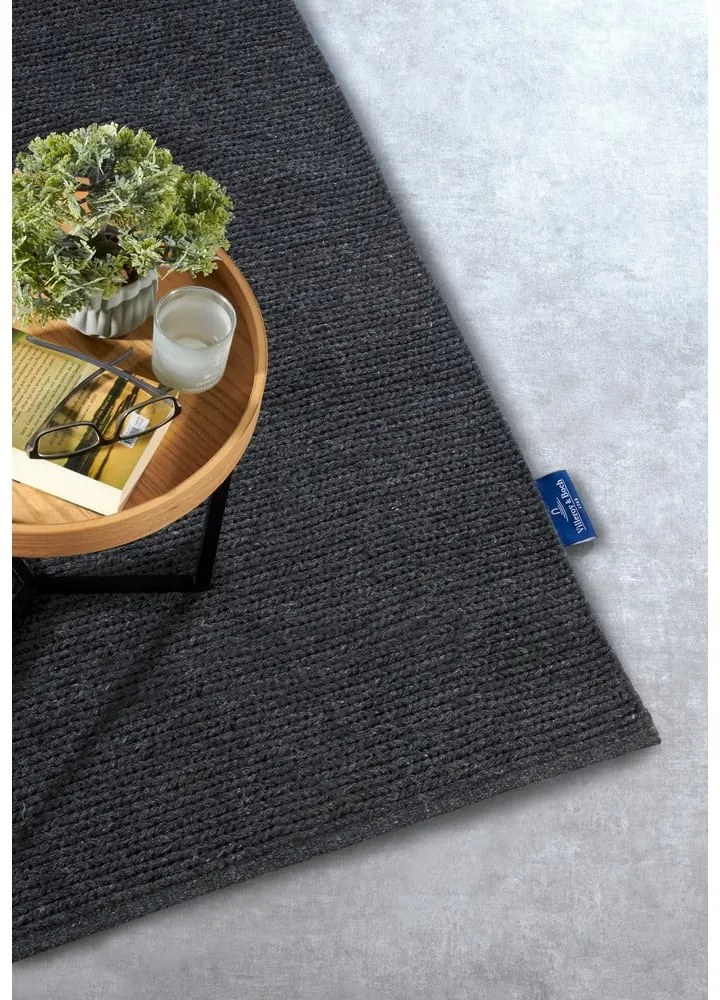 Covor tip traversă gri închis țesut manual din lână 80x200 cm Francois – Villeroy&Boch